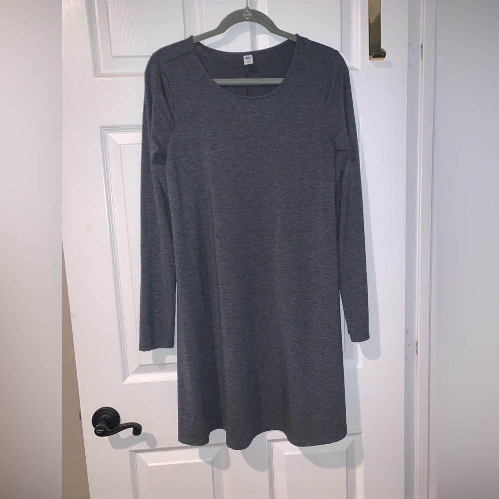 Old Navy Jersey Swing Dress Size M long Sleeve Leopard Print thigh length dress